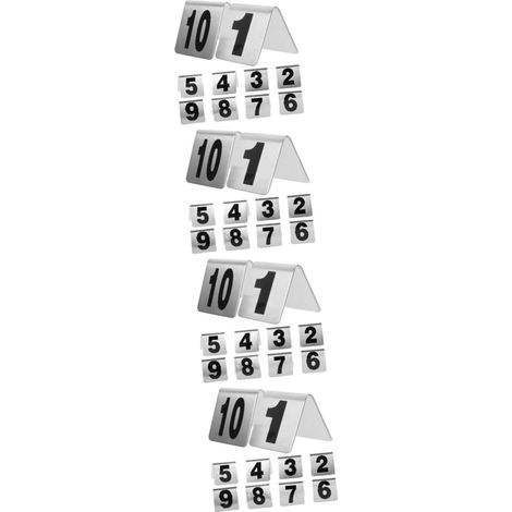 Sets of Stainless Steel Tent Style Table Numbers 1 10 for (1/5)