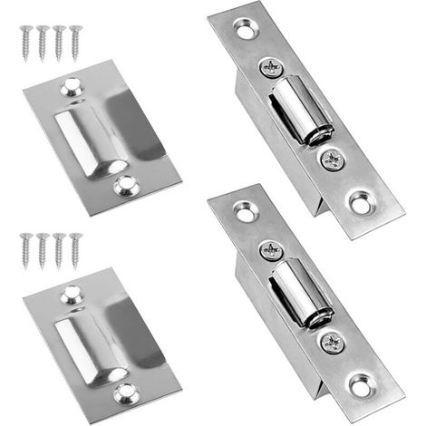 Zweiteiliger Rollenriegel, Kugelriegel aus Edelstahl 104, verdecktes Türzubehör, geräuschloser, verstellbarer Riegel, Innentürschloss, für KTV, Schlafzimmer, WC (1/5)