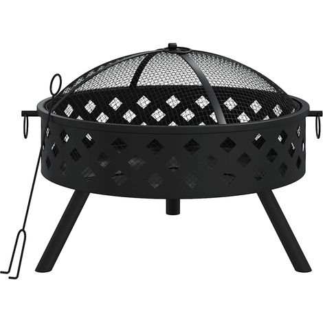 Maison Exclusive - Braciere con Attizzatoio 58 cm XXL in Acciaio