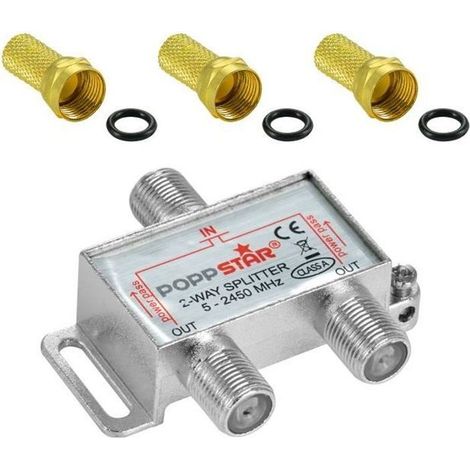 Répartiteur d'antenne - POPPSTAR - 2 sorties - 100dB - 5-2450 MHz - Compatible 4K (1/4)