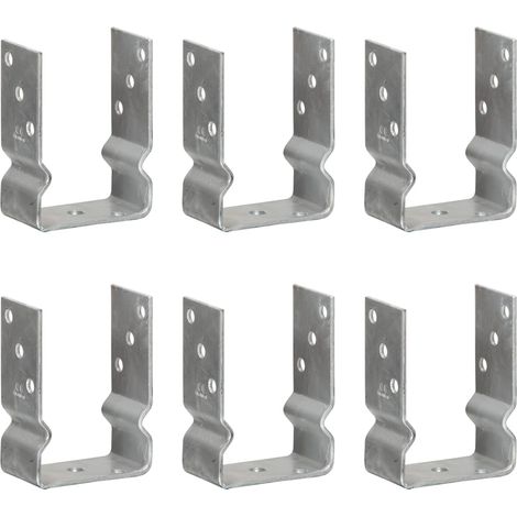 SKM Piquets de clôture 6 pcs Argenté 10x6x15 cm Acier galvanisé (1/5)