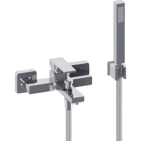 Miscelatore vasca quadrato, completo, cromato (1/2)