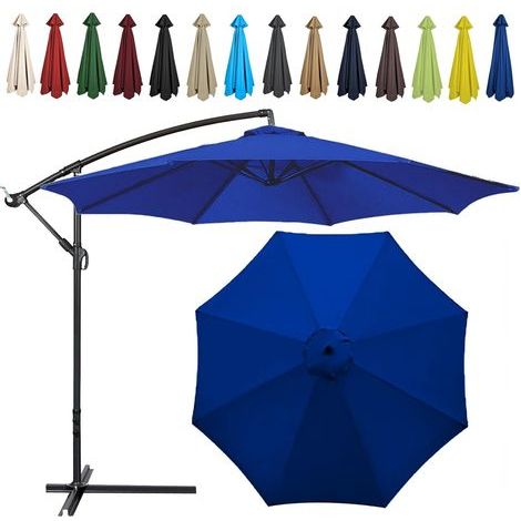 Auvent De Remplacement pour Parasol , Toile De Parasol Déporté Remplacement Pour Cour, Jardin, Plage, Protection UV,8ribs-250cm,Taupe Foncé (1/5)