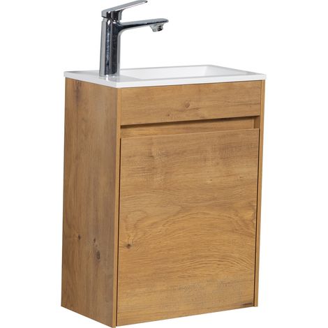 WC Badmöbel Sinta 40x22 cm Eiche - Schrank Waschbecken Badezimme (1/5)