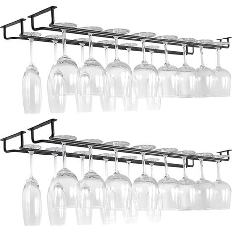 Hanging Stemmed Glass Holder, Glass Holder, 40 cm Wine Holders Holds Wine Glasses with Screws for Kitchen, Cafe, Bar, Restaurant (1/5)