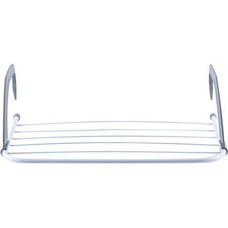 Zusammenklappbarer Wäscheständer, Balkonständer, Wäscheleine zum Aufhängen, Eisengestell, weiß (1/5)