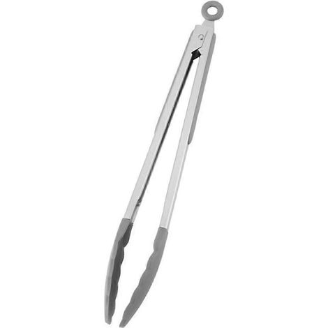 Pince de cuisine en silicone haute température antidérapante pour pain, cuisson, barbecue - Gris (1/5)