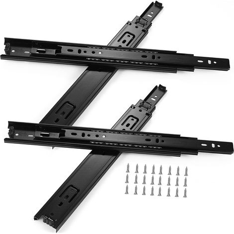 Glissières de tiroir, rails coulissants, glissières, métal robuste, 2 (1/5)