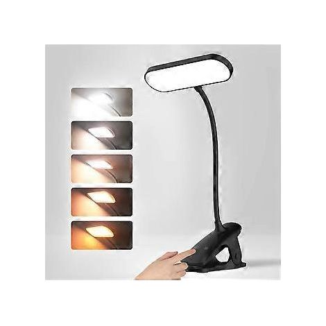 Kabellose LED-Tischleuchte, Touch-Nachttischlampe, 5 Farben und 5 einstellbare Helligkeitsstufen, Schwarz [Energieeffizienzklasse A+++] (1/5)