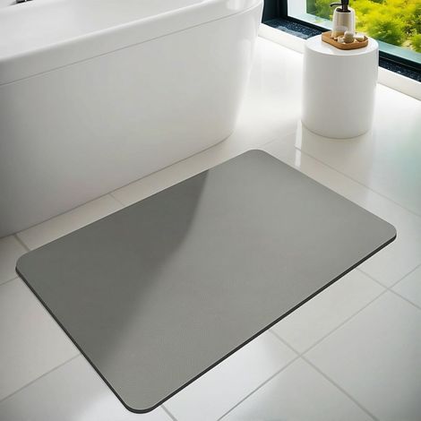 Tapis de Bain Tapis Salle de Bain en Caoutchouc, Anti-Dérapant, Fin, Absorbant, Séchage Rapide, Résistant aux Taches pour Sol de Salle de Bain, Baignoire et Douche - Usage Intérieur et Extérieur (1/5)