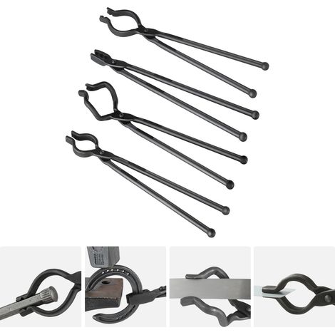 Mophorn 18-Zoll-Schmiedezangen-Set, 4-teilig, V-Bit, Wolfskiefer, Z-V-Bit, Greifzange, Schmiedezange aus Kohlenstoffstahl mit A3-Stahlnieten für die Schmiedekunst