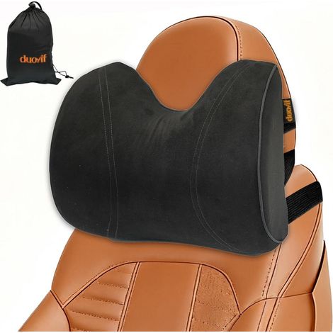 Repose-tête voiture en velours et mousse à mémoire de forme, appui-tête réglable pour conduite confortable (1/5)