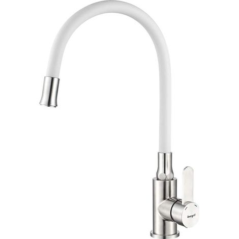 Mitigeur Évier avec Bec Flexible, Robinet de Cuisine, Inox (1/5)