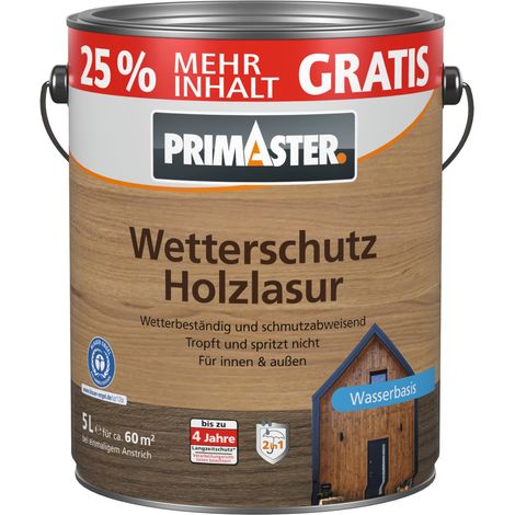 Primaster Wetterschutz Holzlasur 5 L kiefer + 25% gratis