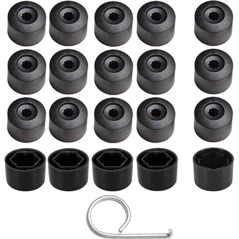 20pcs Couvre-Boulons de Capuchon d'écrou de Roue 17mm Couvre-écrous de Pneu Hexagonaux (4pcs Capuchon de Boulon de Verrouillage Antivol+16pcs Capuchon Normal) avec Outil de Retrait (1/5)