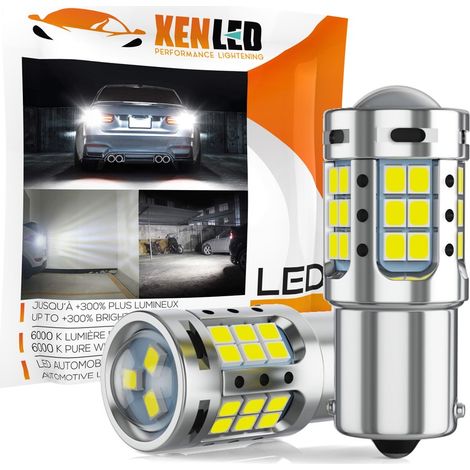 2x Ampoules P21W - 33 LED Blanc - X-LED Series - 10-30V - 5W - 700Lms - CANBUS 95% - 1156 BA15S (1/5)