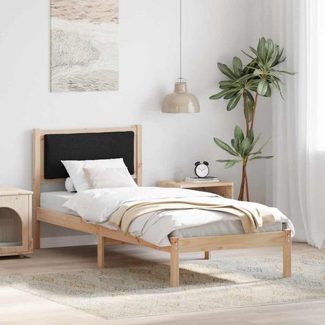 Bettrahmen Schwarz 80 x 190 cm Massives Kiefernholz