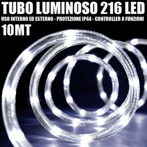 Tube Lumineux 216 Led Blanc Froid 10 Mt 3 Voies Usage Interne/extérieur + Contrôleur (1/2)