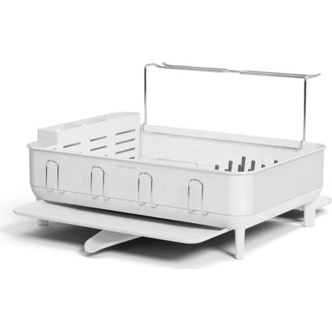 Simplehuman - Escurridor de platos, con soporte para vasos, blanco KT1198 (1/2)