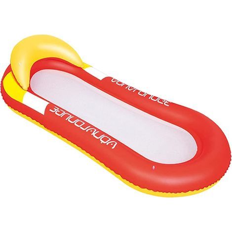 Aufblasbare Hängematte – Schwimmbett für Pool und offenes Wasser – Komfortabel mit Kopf- und Fußstützen – 1 Person – Blau (1/5)