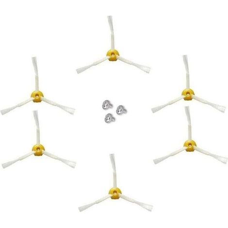 Brosse latérale pour irobot Roomba Série 500 600 700 (Jaune, 6 pcs Brosse latérale à 3 bras) (1/4)