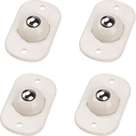 Miniruedas universales autoadhesivas blancas de 4 piezas, ruedas para muebles pequeños, ruedas giratorias, ruedas pequeñas, miniruedas, para botes de basura, cajas de almacenamiento, muebles pequeños