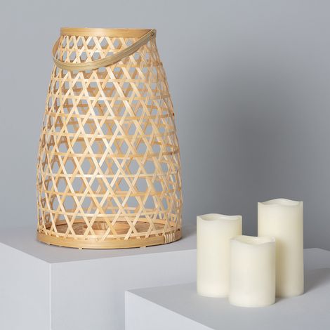 Lampe à Poser Bambou Sumailla Couleur Naturelle avec télécommande