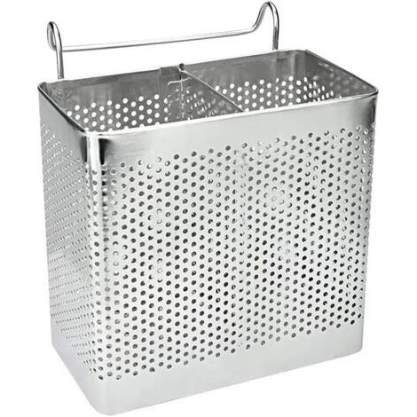 Égouttoir Crediri pour couverts de cuisine, panier à couverts, porte-couverts, organisateur d'évier en acier inoxydable pour ranger et utiliser les ustensiles de cuisine, cuillères, fourchettes (1/4)