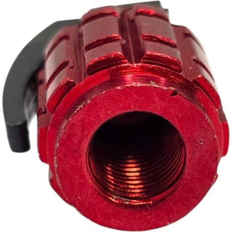 4 tapones de válvula con forma de granada,para neumáticos de bicicleta,color rojo