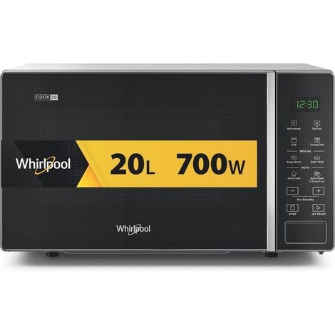Whirlpool Cook20 Microonde a libera installazione - MWP 203 SB. Posizionamento dell'apparecchio: Superficie piana, Tipo di prodotto: Microonde con grill, Capacità interna: 20 L, Potenza ... - MWP203SB (1/2)