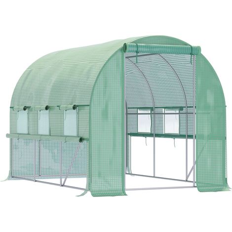 Invernadero De Película 2,95X2X2M, Túnel, Vestidor, 6 Ventanas, Protección Uv, Verde (1/5)