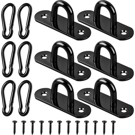 Anneaux de Fixation Plaque Oeillet Crochet Inox Pontet Platine 6PCS (1/5)
