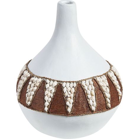 Vaso decorativo fatto a mano in terracotta 33 cm Accessorio bianco Simpang