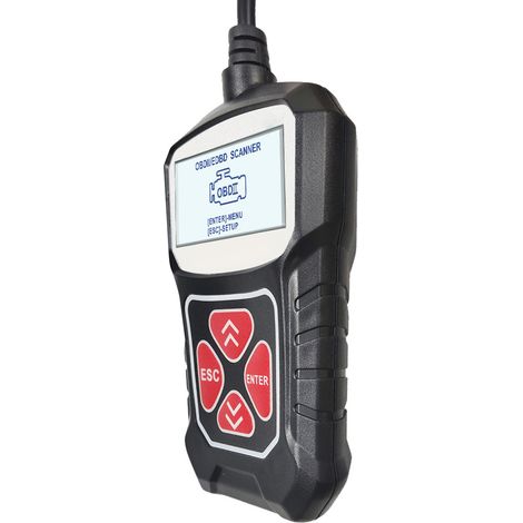 Tragbarer Kfz-Diagnosescanner mit LCD-Bildschirm, schneller Reaktionszeit, rutschfester Oberfläche und 7 Sprachen. Motorfehlercodeleser. (1/5)