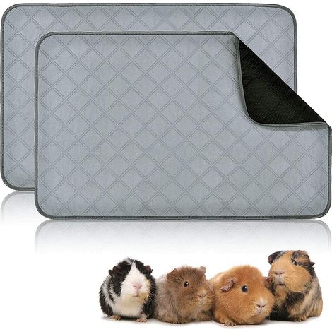 2 Tapis de cage, couche absorbante épaisse, lavable en machine, pour cochons d'Inde, rats, hamsters (1/5)