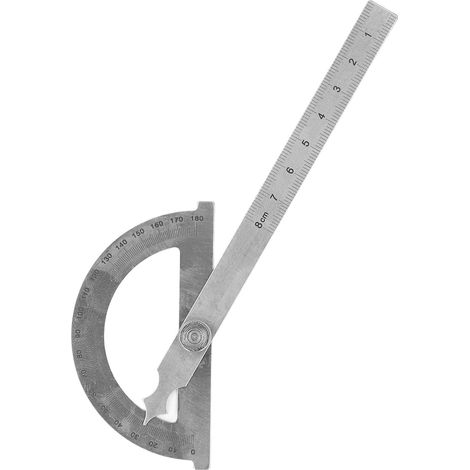 Rapporteur d'angle en acier inoxydable, équerre multifonction 180° haute précision, mesure 80x120mm, plage 0 à 8cm (1/5)