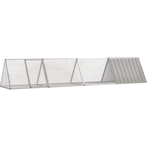 vidaXL Jaula para conejos acero galvanizado gris 403,5x80,5x71 cm (1/5)