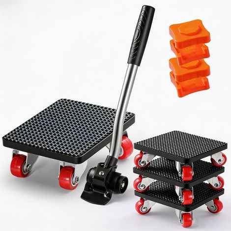 Leve Meuble Set roulettes de Transport pour Meubles Lourds et Deplace Meuble avec roulettes Charge Lourde 360° Capacité 400kg Idéal pour Déménagement Réfrigérateurs Pianos Armoires (1/5)