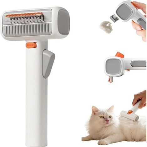 Pettine districante professionale 2 in 1 per sottopelo di cani e gatti. Rimuove nodi e peli morti. Set da 2 pezzi. (1/5)