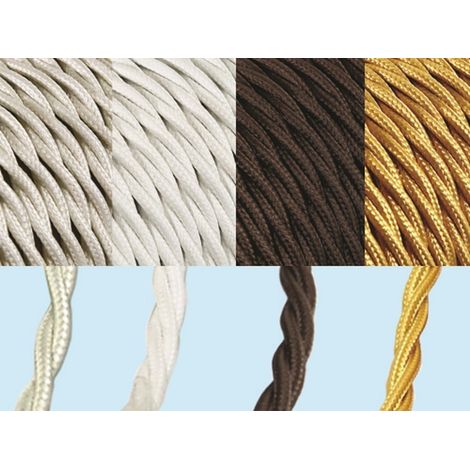 Cavo elettrico treccia antico 3x1,5 mt25 avorio - Fraschetti