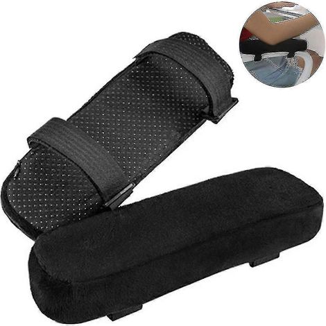 Ergonomische Armlehnenpolster aus Memory-Schaum für Bürostühle, bequeme Armlehnenbezüge für Gaming-Stühle zur Entlastung von Ellbogen und Unterarmen (Farbe: Schwarz) (1/5)