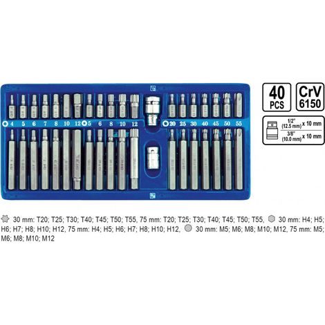 VOREL HEX/TORX/SPLINE BITS METALLBOX 40-tlg. 66400 (1/5)