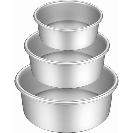 Moules à gâteaux ronds antiadhésifs, moules à gâteaux profonds en aluminium anodisé avec base souple et revêtement antiadhésif, anniversaires, mariages, 3 tailles (5"/7"/9") (1/5)