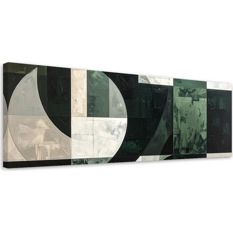 Quadro su tela, Astrattismo geometrico verde, 90x30 (1/5)
