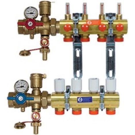 KITR553FK collettore premontato con flussometro e valvole multifunzione, 4 uscite (1/2)