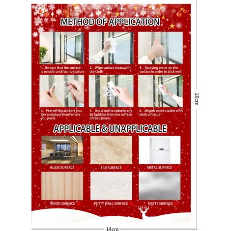 Autocollants de Noël pour vitrines, décorations de Noël, décorations de vitrines en verre, autocollants Père Noël blanc, bonhomme de neige et rennes