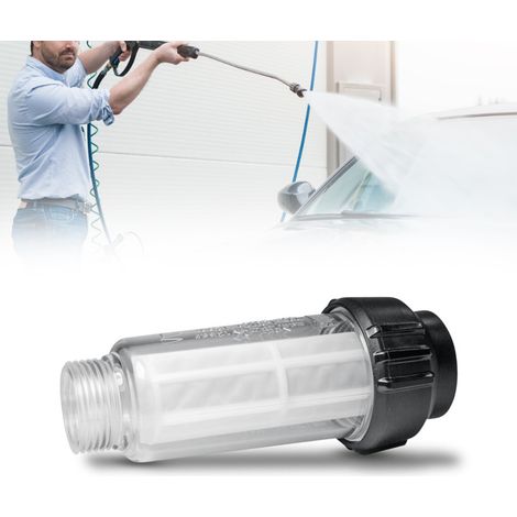 Filtre d'entrée d'eau, boîtier en ABS transparent, filetage M3/4", filtre de rechange pour machine de nettoyage domestique (1/5)