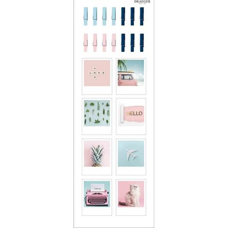 Sticker Mural Photos Rétro - Draeger Paris - Rose - Adulte - 11 cm - Mixte - Classique - Intemporel