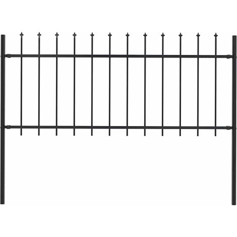 Garden Fence "Woerden" with Spear Top Steel 181x80 cm Black vidaXL
