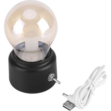 Kreatives Retro-LED-Nachtlicht, USB-aufladbar, schwarz (1/5)